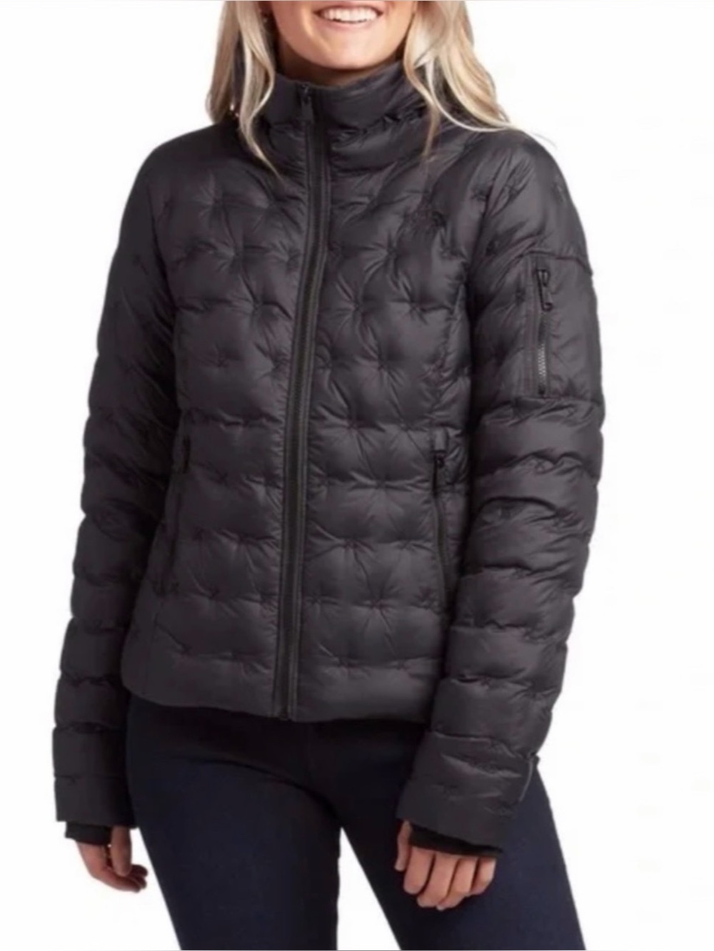 THE NORTH FACE WOMEN'S HOLLADOWN CROP JACKET 550 DOWN FILLED QUILTED BLACK Sz S - Picture 1 of 15
